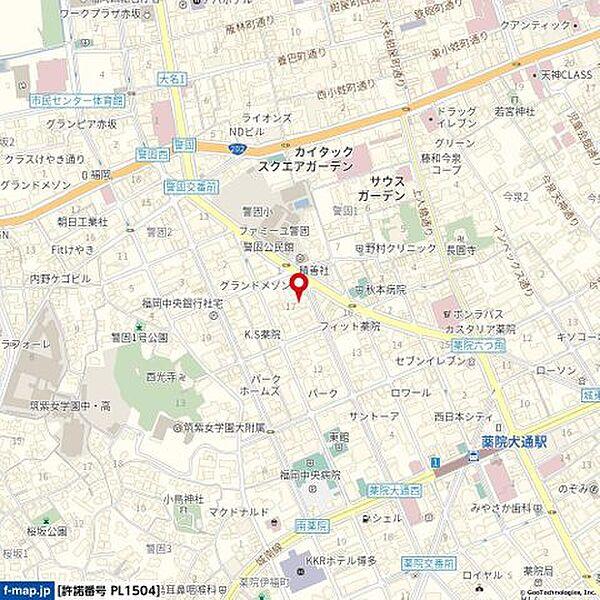【地図】地下鉄七隈線『薬院大通』駅徒歩6分近隣商業施設充実