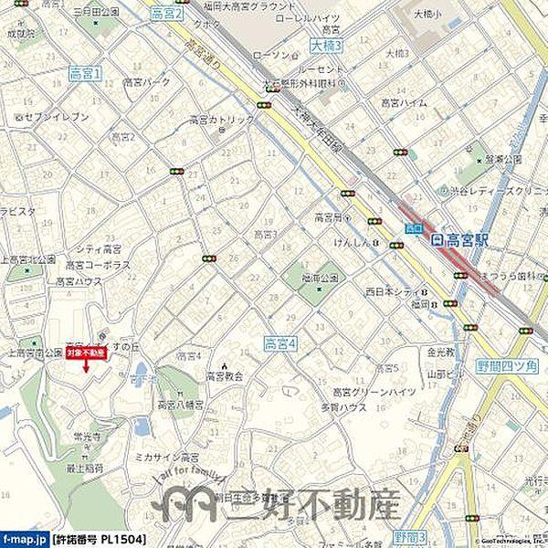 【地図】西鉄『高宮』駅徒歩12分