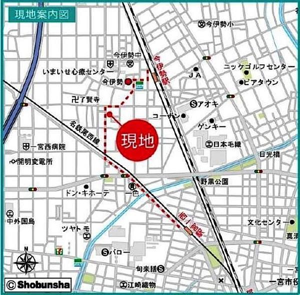 【地図】名鉄本線「今伊勢」駅まで徒歩6分の好立地。