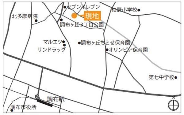 【地図】東京都調布市調布ケ丘3丁目49－1