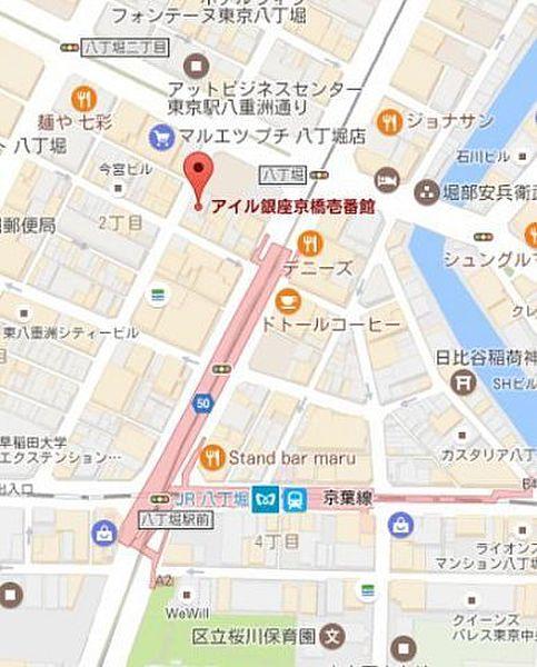 【地図】アイル銀座京橋壱番館