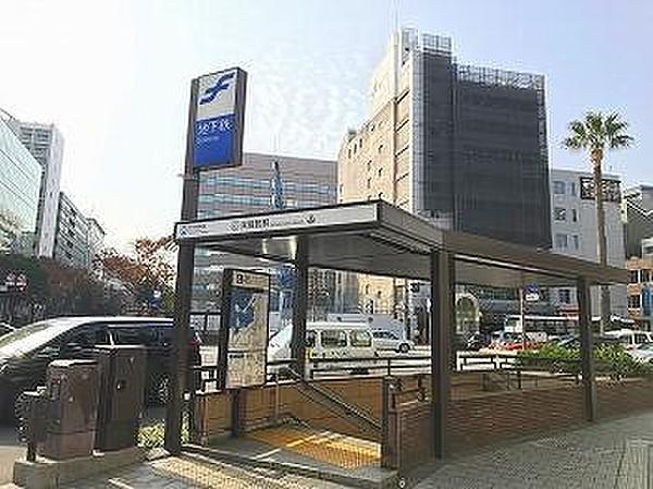 【地図】福岡市地下鉄呉服町駅　1.2ｋｍ