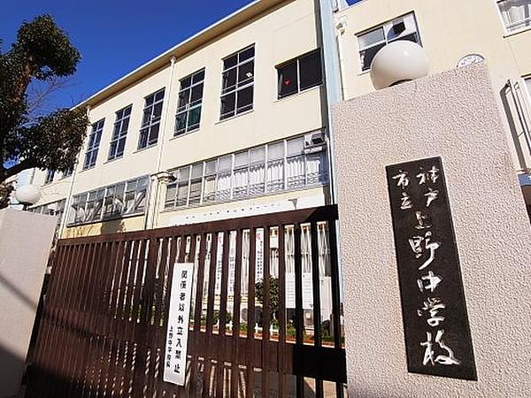 【周辺】中学校神戸市立上野中学校まで442ｍ
