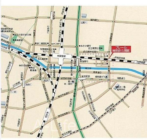 【地図】プレール神田佐久間町
