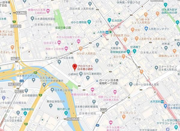 【地図】プロスペクト日本橋小網町