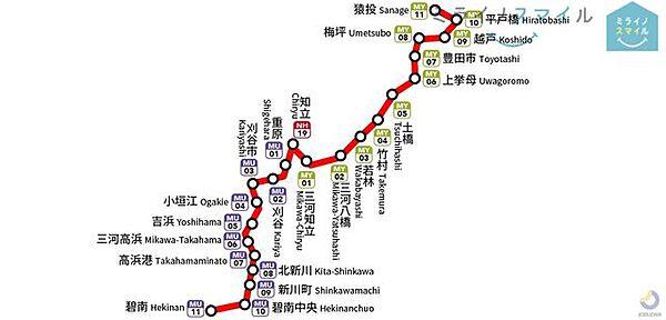 【地図】名鉄三河線「刈谷市」駅まで徒歩14分です♪