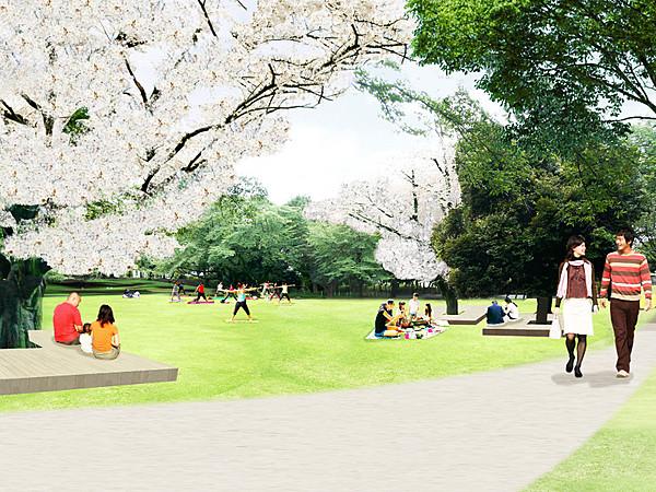 【周辺】鶴間公園は、現在の鶴間第二スポーツ広場も都市公園として整備し、駅・商業施設・境川との「つながり」を生み出すことで「質」を高めた都市公園として新しく生まれ変わります。（2019年秋完成予定）