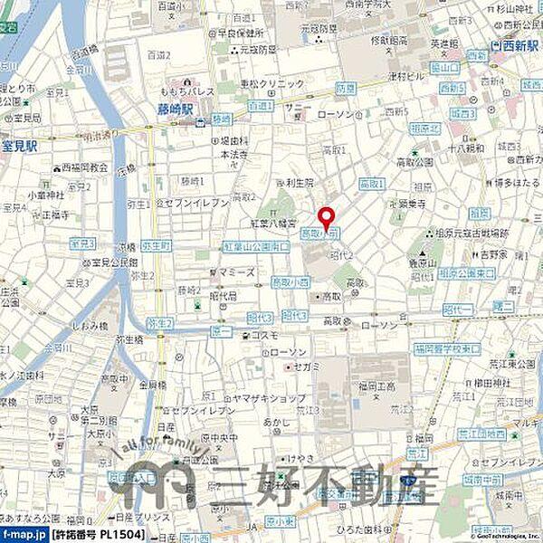 【地図】地下鉄空港線「藤崎」駅、「西新」駅の2駅が利用できます！
