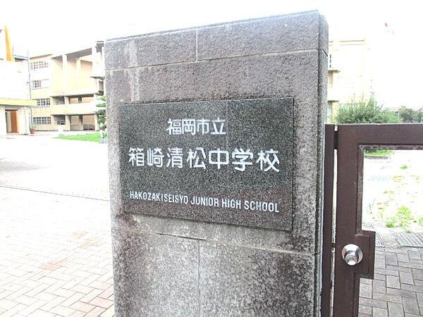 【周辺】箱崎清松中学校まで徒歩11分(850M)です。1キロ圏内で部活等で帰りの遅いお子様も安心して通学できます。