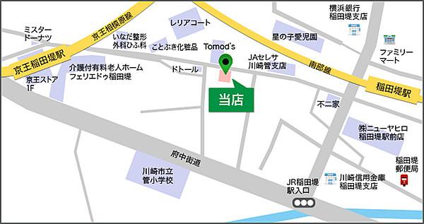 【地図】タウンハウジング稲田堤店