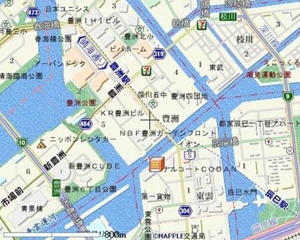 【地図】ロイジェント豊洲