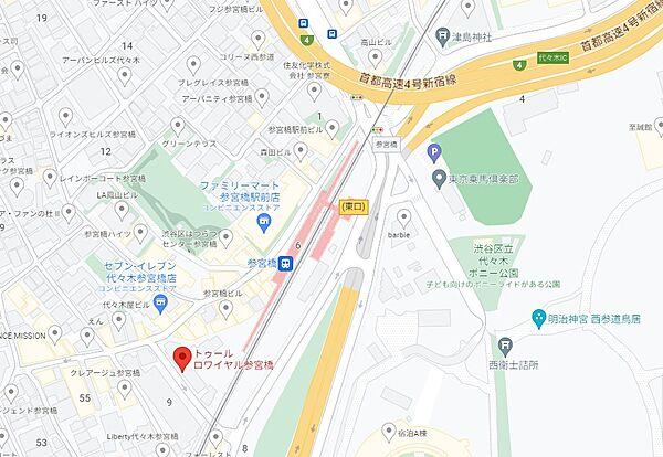 【地図】参宮橋駅から徒歩2分の物件です。