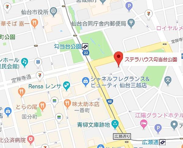 【地図】ステラハウス勾当台公園