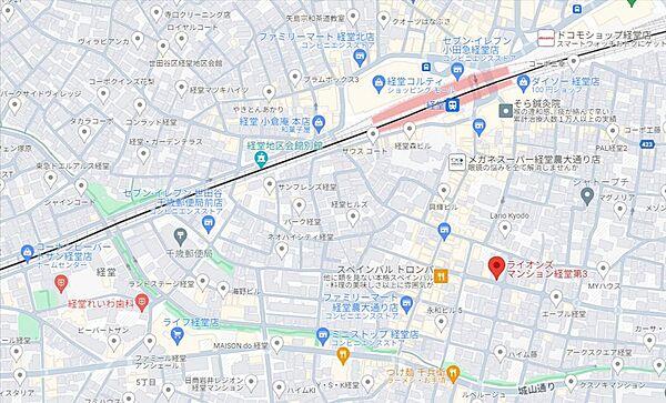 【地図】小田急小田原線［経堂］駅から徒歩4分