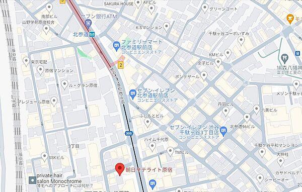 【地図】東京メトロ副都心線［北参道］駅から徒歩3分、JR山手線［原宿］から徒歩8分◎