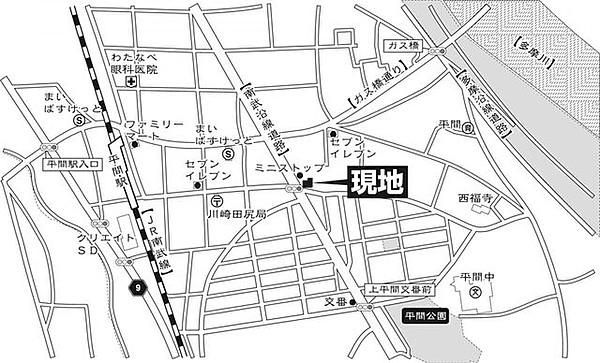 【地図】JR南武線『平間』駅徒歩5分。