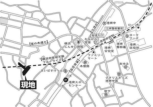 【地図】横浜市営地下鉄ブルーライン『港南中央』駅徒歩6分。