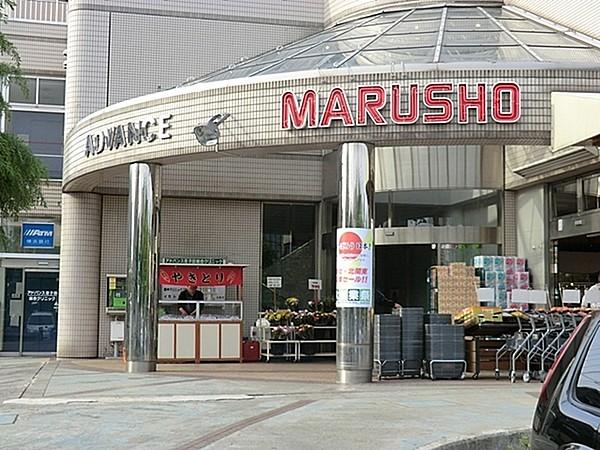 【周辺】丸正食品横浜荏子田店まで1086m、荏子田公園と嶮山公園の間にあるスーパー。向かいにはドラッグストアもあり、お買い物に便利。夜21時まで営業しています。