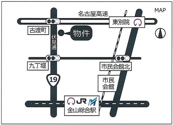【地図】5路線2駅利用可能な大変利便性の良い立地です。