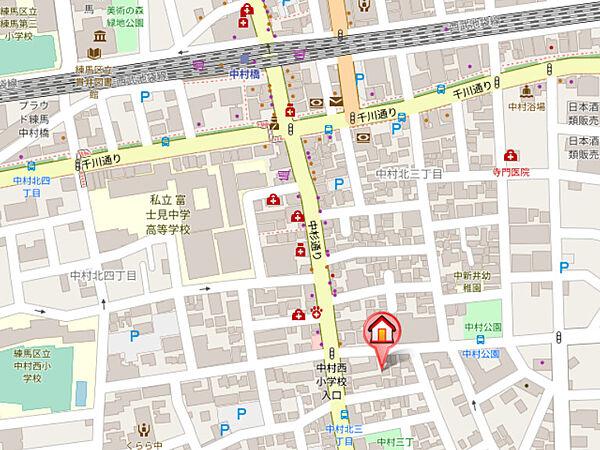 【地図】西武池袋線「中村橋駅」徒歩４分！