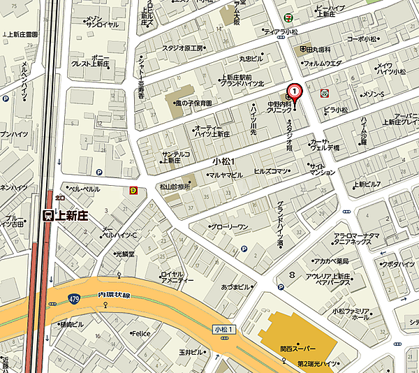 【地図】駅近徒歩3分と立地の良いマンションです。