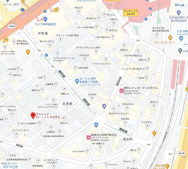 【地図】物件現地：神戸市中央区古湊通2-2-13