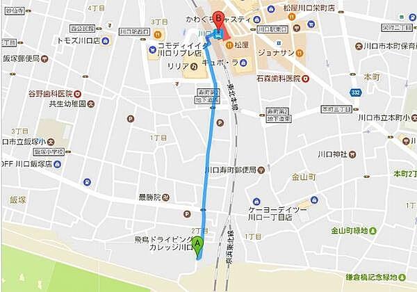 【地図】川口駅西口より徒歩12分